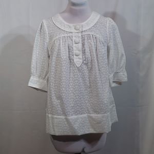 NWT French Connection White Sheer Blouse Size 8